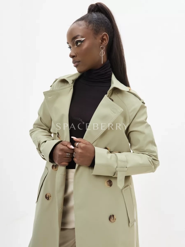 Плащ тренч длинный оверсайз на осень демисезонный